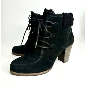 UGG ANALISE BLACK SUEDE SHEEPSKIN ANKLE BOOTS WOMEN 6.5